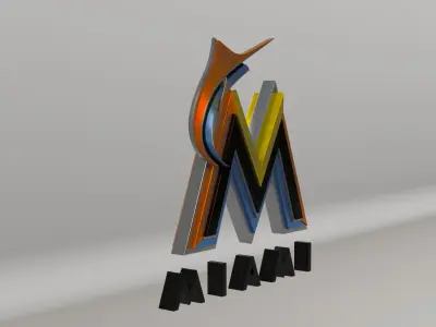 MLB Miami Marlins V1 Team Logo 3D model