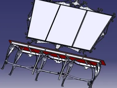 Mirror and tables 3D model