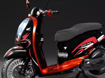 Honda Scoopy - Low Poly Game Ready Low-poly 3D model