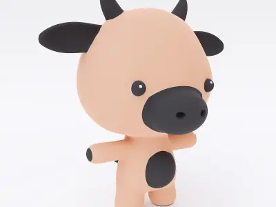 Cartoon cow 3d model  3D model