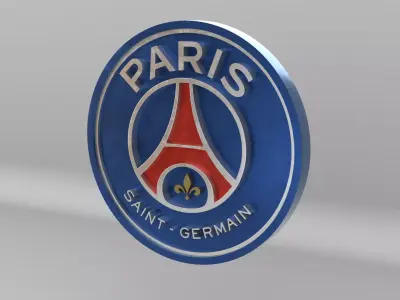 PSG Paris Saint-Germain Football Club Team Logo 3D model