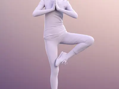 Mady 10119 - Girl In Yoga Pose Low-poly 3D model