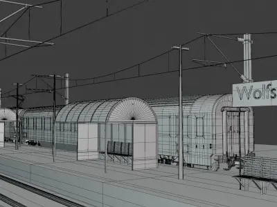 Local railway station III 3D model