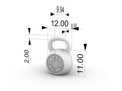 Kettle bell pendant for the best trainer 3D print model