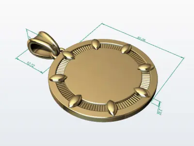 Engravable Pendant Necklace Jewelry Charm Bail 3D print model