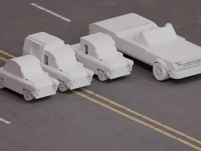 Vintage Car Collection Lego Block 3D print model