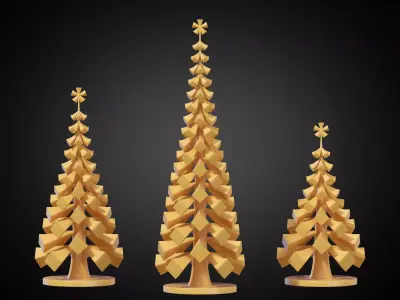 Stylized Christmas Tree Set 07 3D print model
