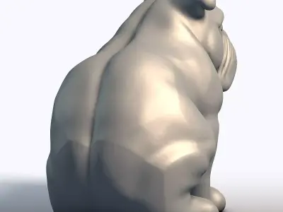 Bulldog Sculpture 3D model purchase