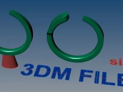 Safety Pin Style Band Ring Size5 3D print model