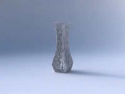Vase larger opening rectangle with organic lattice and twiste... 3D print model