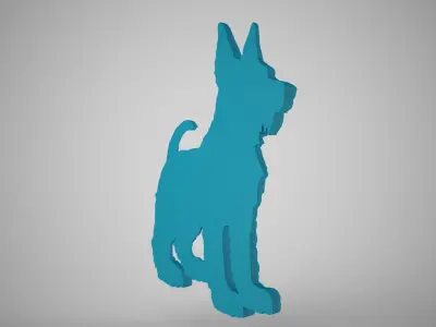 Patterned Dog Relief 3D print model