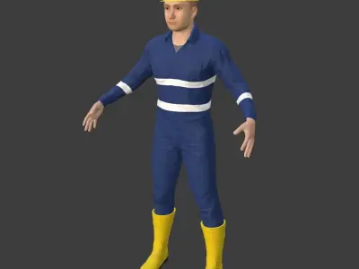 Mechanic - Construction Worker -- Rigged Model Low-poly 3D model