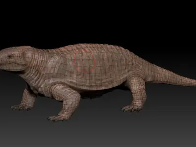 Diadectes sideropelicus Low-poly 3D model