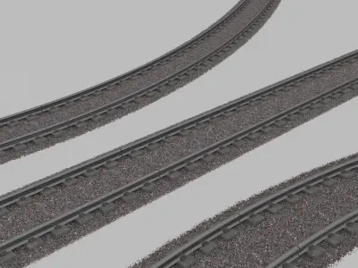 Train Subway Rail 3D model