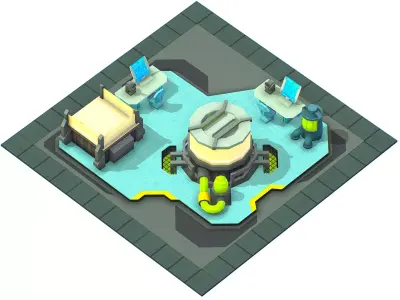 isometrical Underground Chemical Lab Room 1 Low-poly 3D model
