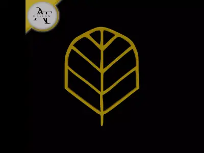 Simple Leaf Symbol - 2D Art Free 3D print model