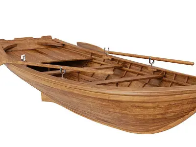 Wooden Boat BLENDER 3D Model Cycles 3D model