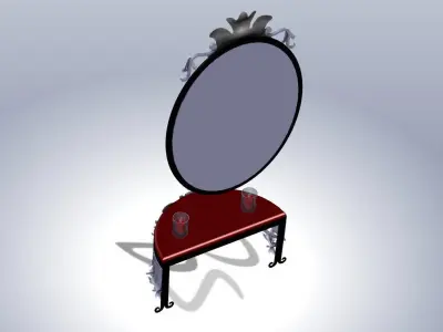Dracula table of the high vempire mirror and candles 3D model