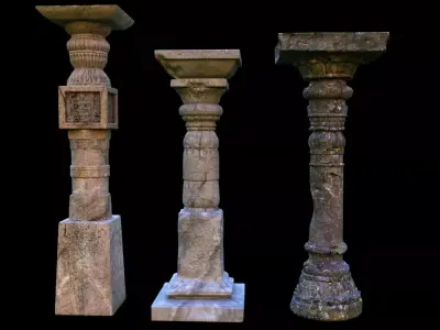 temple old pillar 3D model