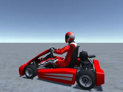 Low Poly Kart With Player 3 Low-poly 3D model