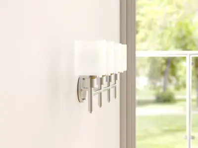 Jorelys 4 - Light Satin Nickel Vanity Light Free 3D model