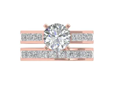 Solitaire Engagement Art Deco Ring 3D print model 3