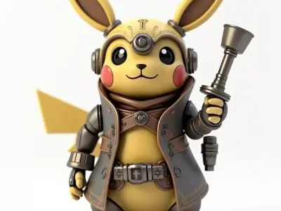 steampunk pikachu 4 3D print model
