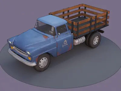Chevrolet 2-ton Truck Cartoon Style Low-poly 3D model