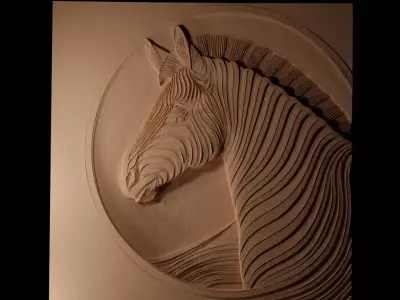 Zebra CNC 3d Print High Relief Sand Casting 3D print model