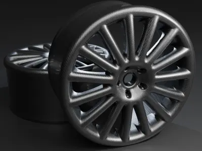 Carbon Fiber Alloy Wheels 3D model