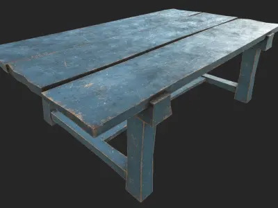 Wooden Table 3 PBR Low-poly 3D model