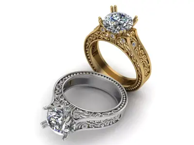 Solitaire Ring A31 3D print model