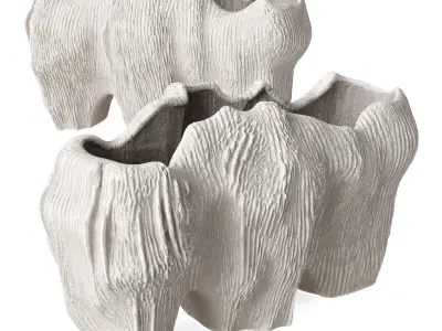 Raw coral vase Low-poly 3D model