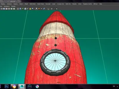 Rocket Spaceship  Low-poly 3D model