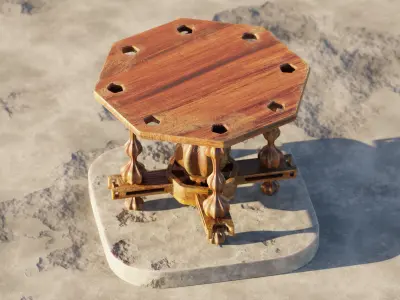 PBR Gothic style Table  Low-poly 3D model