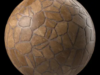 Stone Wall Materials 38- By 3 Patterns Sbsar Pbr Seamless Low-poly 3D model