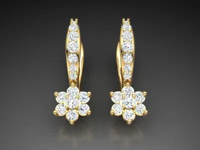 Earring E10 The luxury female earring with gems 3D print model