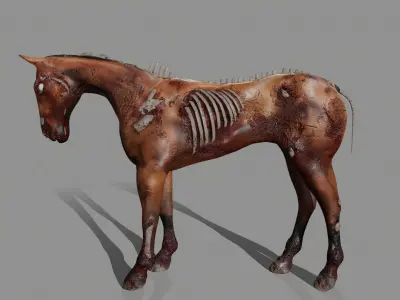Zombie Horse Low-poly 3D model