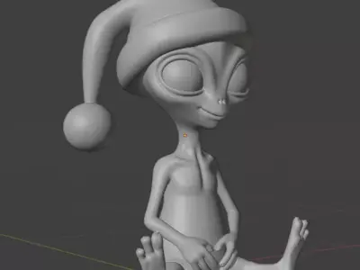 Christmas Alien Figurine 3D print model