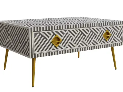 Black Stripe Coffee Table Low-poly 3D model