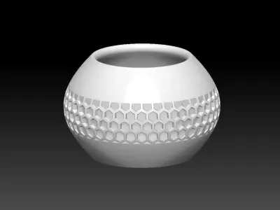 HM Honeycomb Flower Pot 002 3D print model