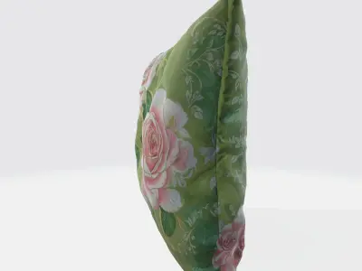 pillow with a vibrant green background 3D model