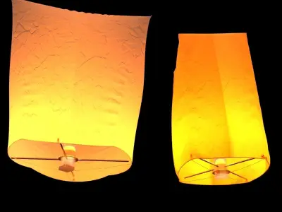 Chinese sky  lantern 3D model