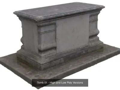 Collection of Tombs and Grave Stones - High and Low Poly