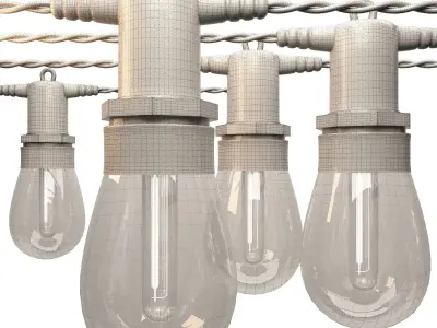 Outdoor String Lights for Patio Garden Wedding Party Lights 3D model