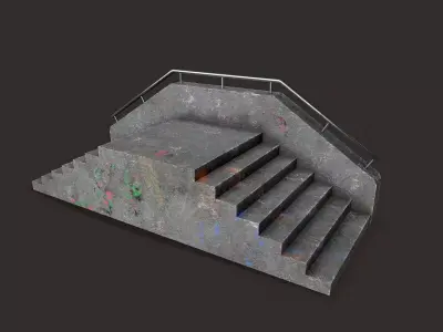 Skate ramp6 Low-poly 3D model