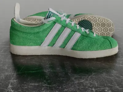 ADIDAS 3D SHOES - GAZELLE SERIES - SUEDE - GREEN Low-poly 3D model