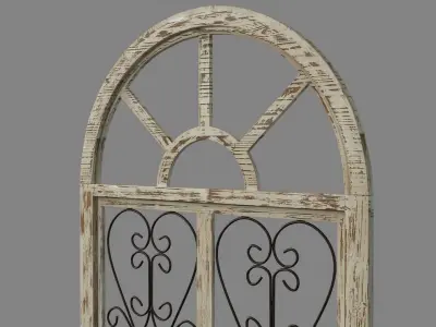 Arched Window-Style 29-Inch x 46-Inch Wooden Wall Panel 3D model