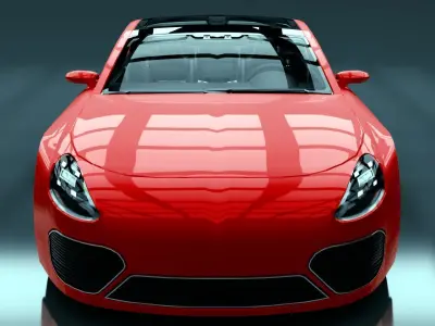 Generic Extended Wheelbase 4 Door Coupe Low-poly 3D model