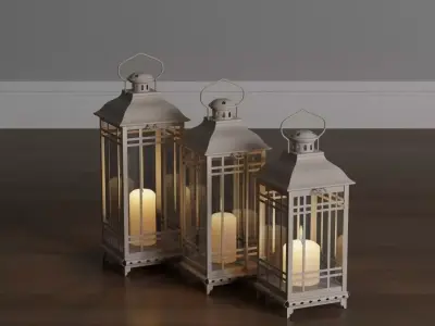 classic candle lamp beuty Low-poly 3D model
